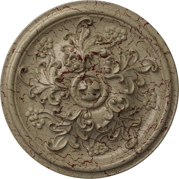Ekena Millwork Katheryn Ceiling Medallion (Fits Canopies up to 2 1/8"), 14 1/2"OD x 2 3/4"P, Gobi Desert Crackle CM14KTGDC - main